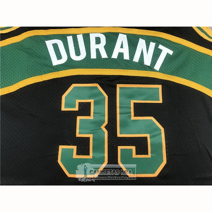 Camiseta Seattle SuperSonics Kevin Durant NO 35 Mitchell & Ness 2007-08 Negro